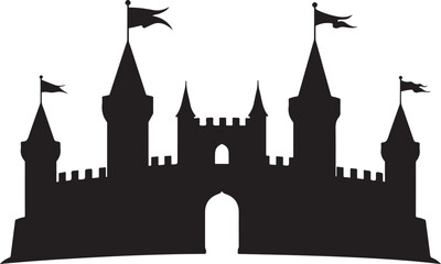 Obraz premium Medieval Castle & Lion Crest SVG