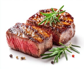 Grilled Steak with Rosemary and Pepper