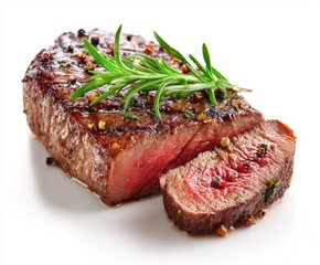 Grilled Steak with Rosemary and Pepper