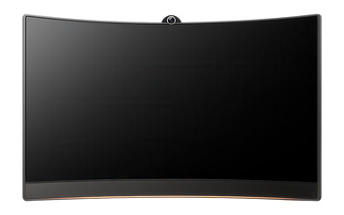 Large panel TV with a subtle curve and integrated webcam at the top