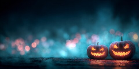 Halloween Pumpkin Carving with Spooky Background