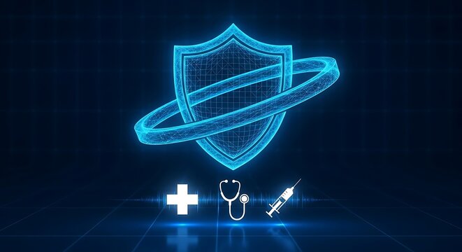 Digital Healthcare Security: Shield, Protection, and Wellness - Powered by Adobe