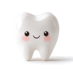 Cute Cartoon Tooth with Happy Face