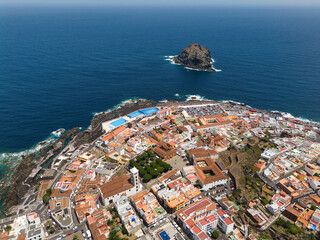 Aerial view of the town Garachico in Tenerife