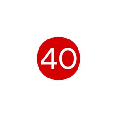 This image shows a red circle with the number 