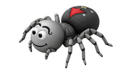 Isolated Cartoon Black Widow Spider Character