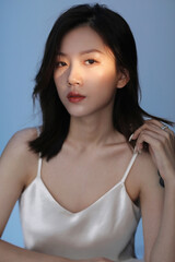 Elegant female portrait with soft lighting.