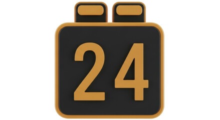 Isolated Number 24 Block