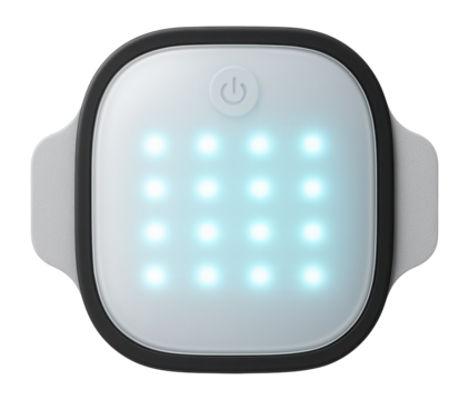 Wearable LED light therapy patch with flexible design and adhesive backing