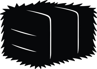 Silhouette Hay bale farm agriculture vector Illustrator