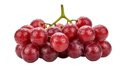 Isolated Red Grapes with Water Droplets