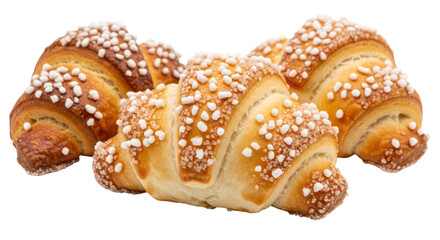 Isolated Sweet Buns with Pearl Sugar