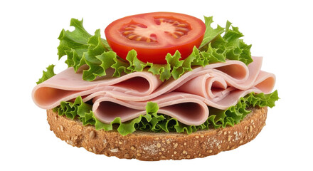 Isolated Ham and Vegetables Sandwich