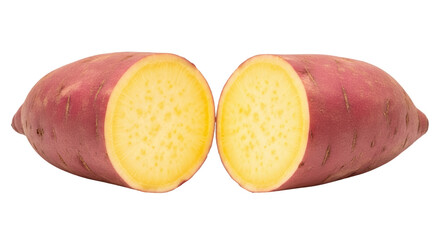 Isolated Cut Sweet Potato
