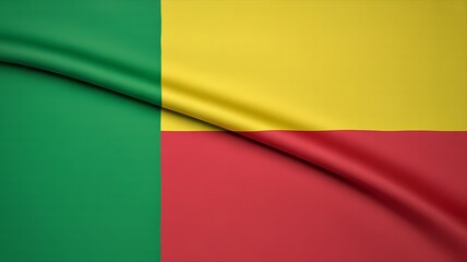 Obraz premium Photo of waving flag of benin, national symbol