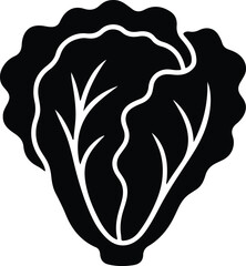 Silhouette lettuce icon fresh vegetable healthy diet vector Illustrator
