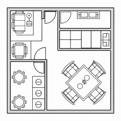 Vector sketch drawing of a house design with isometric architectural style