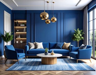 Modern blue living room (3)