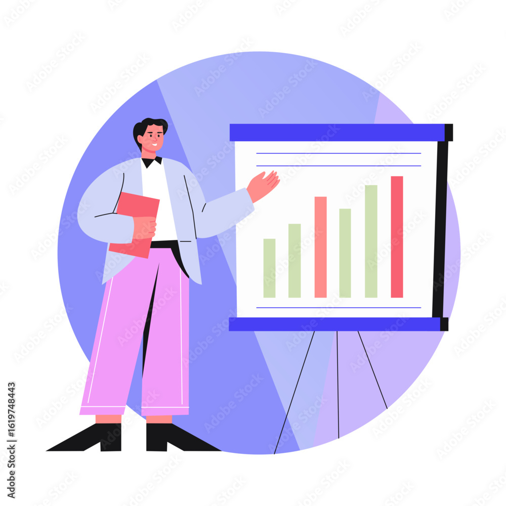 Canvas Prints a flat style illustration showing presentation
