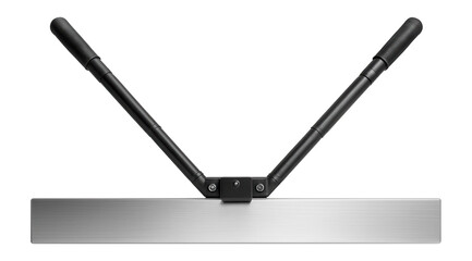 Adjustable screed with extendable handles for precise leveling in large-scale paving projects.