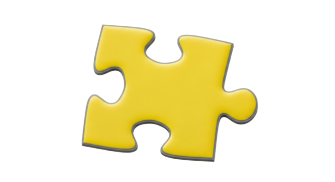 Isolated Yellow Puzzle Piece