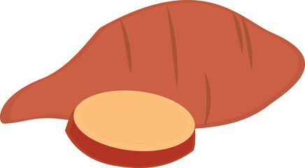 A vector art of a sweet potato.
