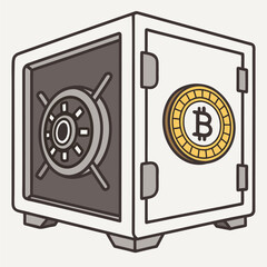 bank safe with gold coin