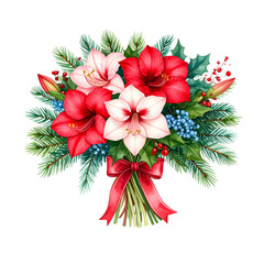Obraz premium Stunning Amaryllis Bouquet A Winter Bloom for Festive Cheer and Holiday Decor 