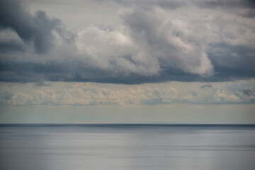 A moody view from Buchan Point in Far North Queensland looks across the Coral Sea on an overcast...