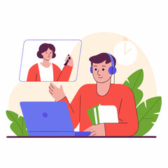 Person Attending Online Webinar for Career Shift