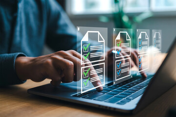 Online Digital Checklist Task Management System Virtual Workflow Productivity Concept