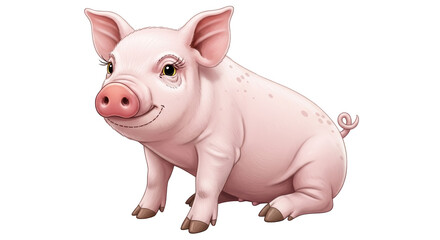 Isolated Cute Pig Cartoon