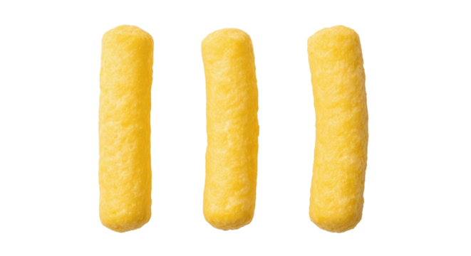 Isolated Three Cheese Puffs Snacks
