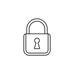 lock icons out line art on vector illustration.
