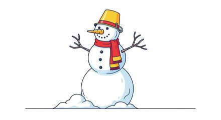 Isolated Cartoon Snowman