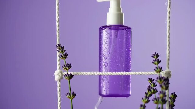 Skincare Product with Lavender Flowers