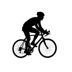 Obraz premium Cyclist Silhouette on a Road Bike 