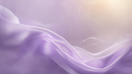 Ethereal abstract of flowing sheer organza fabric in pastel lavender.