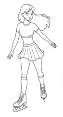 girl on skates sketch 