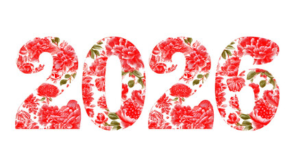 2026 Typography with Chinese Floral Porcelain Pattern

