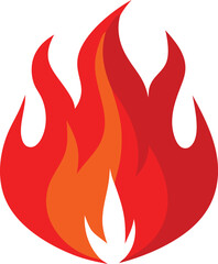 Vibrant stylized flames igniting with intense heat and fiery energy in a bold graphic design