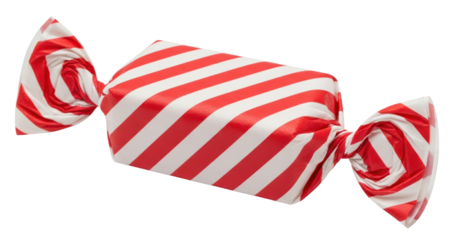 Isolated striped red and white candy