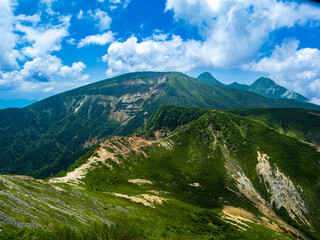 東天狗岳山頂からの景色（赤岳方面）