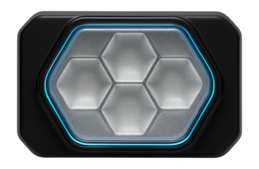 Hexagonal multi-reflector headlight with a frosted lens and plastic casing