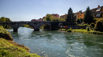 Albignano, Italy, province of Milan, quiet town on the Muzza stream in Lombardy