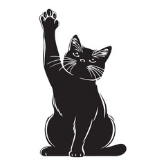 Obraz premium Vector silhouette of the cat sitting, black color, isolated on white background