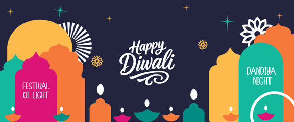 Happy Diwali Indian festival with decorative oil lamp celebration, hindu holiday poster, cards, banner Background, Diwali of lights Design Template with Creative frames and copy space for text.