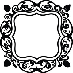 Ornate vintage decorative frame with elaborate scrollwork and flourishes for text or images