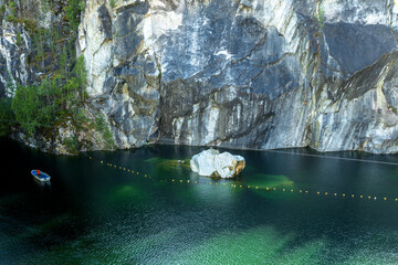 Landscape of the mountain park Ruskeala in the Republic of Karelia