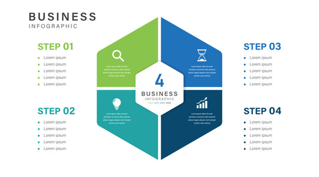 Venn diagram infographic chart template for business 4 options presentation with icon elements for business presentation